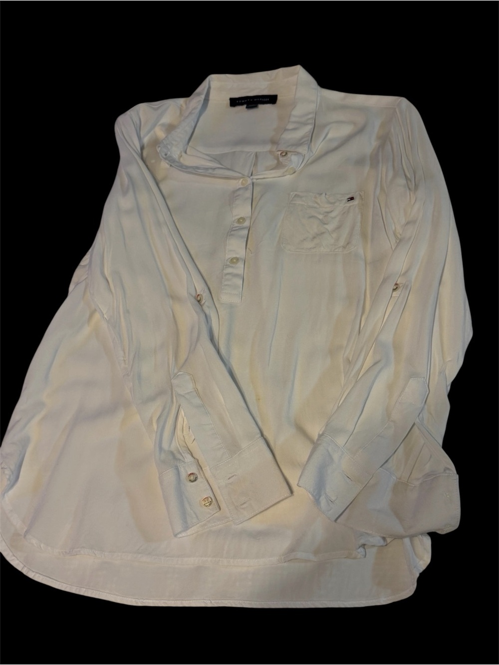 Tommy Hilfiger Off-White Long-Sleeve Button Front Henley